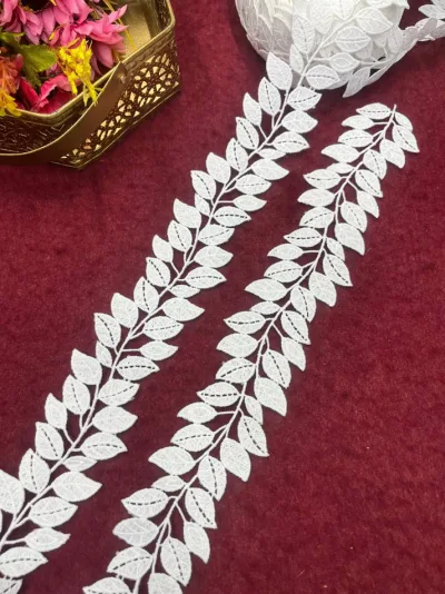 Dyeable White Organza Imported Lace